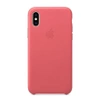 Skórzane etui Apple iPhone XS Leather Case - różowe (Peony Pink)