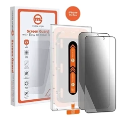 Szkło hartowane z aplikatorem na Apple iPhone 15 Pro Mobile Origin Screen Guard Privacy - 2 sztuki