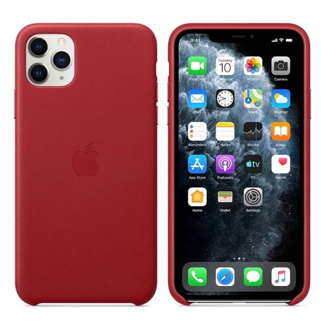 Apple iPhone 11 Pro Max Leather Case MX0F2ZM/A - Red (Red)