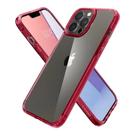 Spigen Ultra Hybrid case for Apple iPhone 13 Pro - transparent with red frame (Red Crystal)