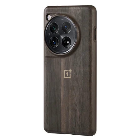 Etui na OnePlus 12 Protective Case - brązowe (Walnut Texture)