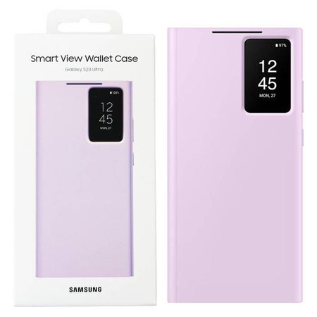 Samsung Galaxy S23 Ultra Smart View Wallet Phone Case - lavender