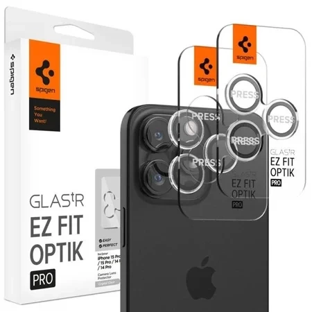 Tempered camera glass for Apple iPhone 14 Pro/ 14 Pro Max/ 15 Pro/ 15 Pro Max/ 16 Pro/ 16 Pro Max Spigen Glas.TR EZ FIT OPTIK Pro - 2 pieces transparent