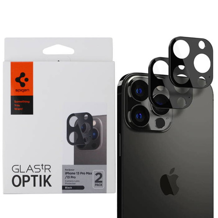 Apple iPhone 13 Pro/ 13 Pro Max camera tempered glass Spigen Glas.TR Optik AGL03381 - black 2pcs