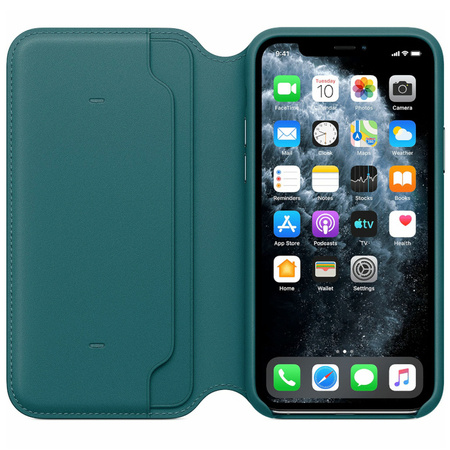 Apple iPhone 11 Pro Leather Folio Case - Green (Peacock)