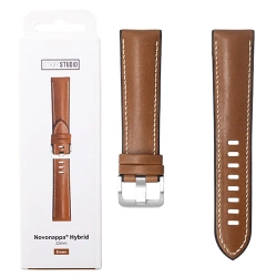 Leather strap for Samsung Galaxy Watch/ Watch 3/ Watch Active 2mm Strap Studio Novonappa® Hybrid 22mm - brown