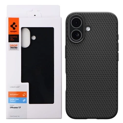 Etui silikonowe na Apple iPhone 17 Spigen Liquid Air - czarne (Matte Black)