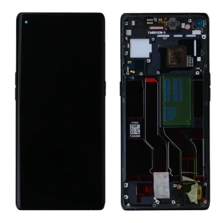 Genuine LCD display with bezel for Oppo Reno 5 Pro 5G - Black (Starlight Black)