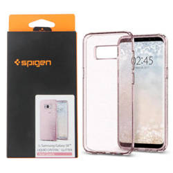 Samsung Galaxy S8 etui silikonowe Spigen Liquid Crystal Glitter 565CS21615 - różowe (Rose Quartz)