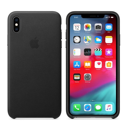 Apple iPhone XS Max etui skórzane Leather Case MRWT2ZM/A - czarne