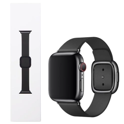 Skórzany pasek Apple Watch 38/ 40/ 41mm Modern Buckle M - czarny