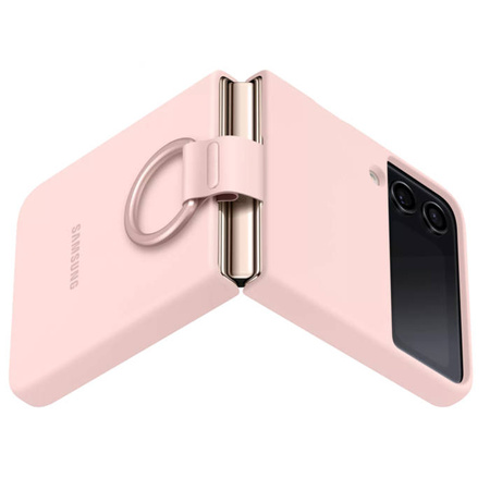 Samsung Galaxy Z Flip4 Silicone Phone Case with Ring - pink