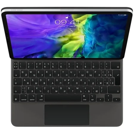 Etui z klawiaturą do Apple iPad Pro 11" gen.1/ 2/ 3/ 4  Air 4/ 5/ 11" M2 Magic Keyboard (układ ukraiński) - czarne