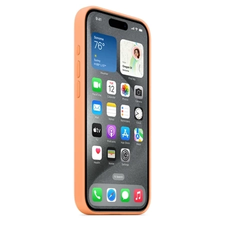 Apple iPhone 15 Pro Silicone Case MagSafe - Orange (Orange Sorbet)