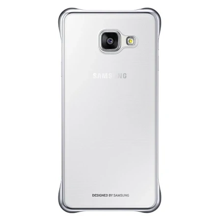 Etui na telefon Samsung Galaxy A3 2016 Clear Cover - transparentne z srebrną ramką