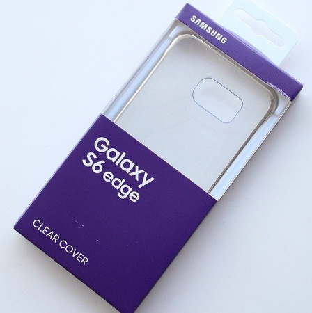 Etui na telefon Samsung Galaxy S6 edge Clear Cover - transparentne ze złotą ramką