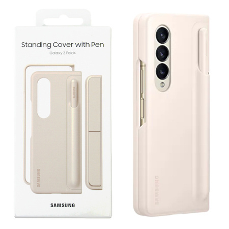 Samsung Galaxy Z Fold4 Standing Phone Case with Pen - Beige (Sand)