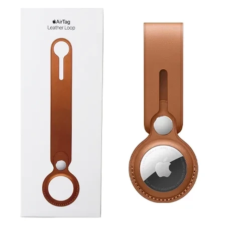 Apple AirTag Leather Loop locator strap - brown (Saddle Brown)