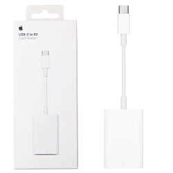 SD card reader with Apple USB-C connector - white
