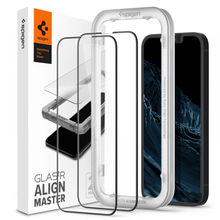 Apple iPhone 14/ 13 Pro/ 13 szkło hartowane Spigen Glas.TR ALIGN MASTER AGL03387 - czarne (2 sztuki)