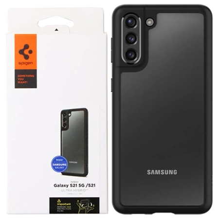 Spigen Ultra Hybrid Samsung Galaxy S21/ S21 5G phone case - transparent with black frame