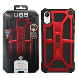 Etui do Apple iPhone XR UAG Monarch Carbon - czarno-czerwone (Crimson)