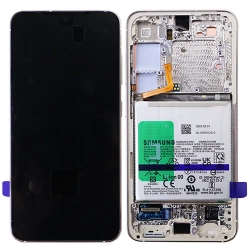 Dynamic AMOLED LCD display with battery for Samsung Galaxy S23 original - beige (Cream)