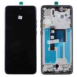 Original LCD display with bezel for Motorola Edge 50 Neo - gray (Grisaille)