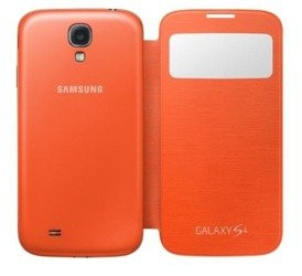 Samsung Galaxy S4 S-View Cover phone case - orange