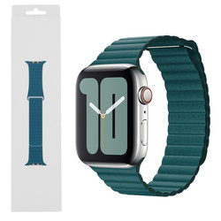 Pasek do Apple Watch 1/ 2/ 3/ 4/ 5/ 6 Series 42/ 44mm Leather Loop rozmiar L - zielony (Peacock)