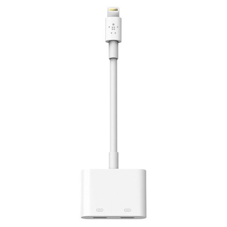 Apple iPhone adapter Belkin Lightning Audio + Charge RockStar - white