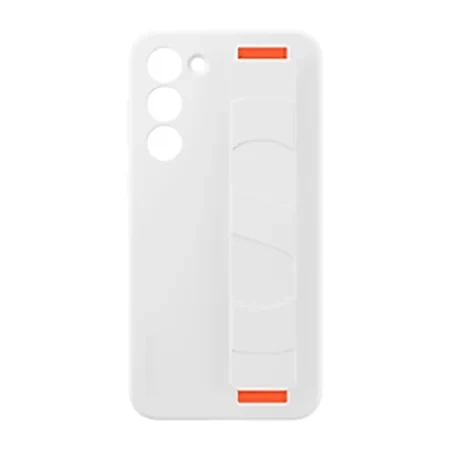 Case with strap for Samsung Galaxy S23 Plus phone Silicone Grip Case - white