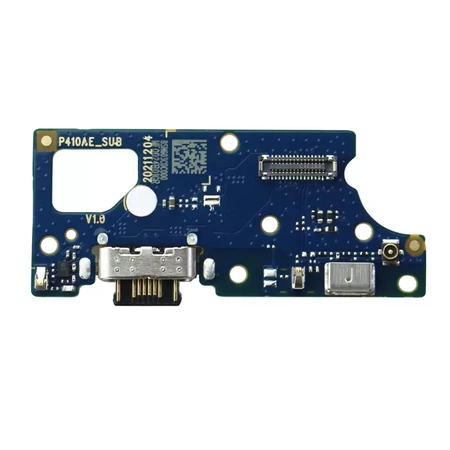 Board with USB-C charging connector and microphone for Motorola Moto E32s