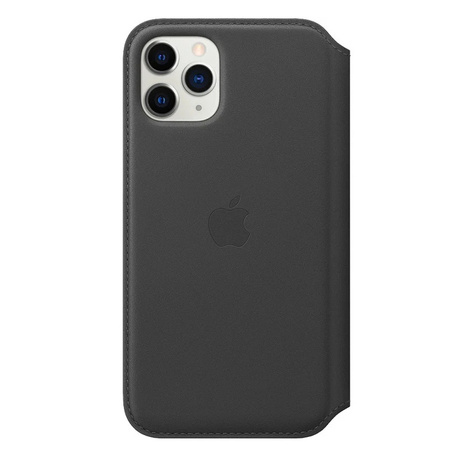 Etui skórzane Leather Folio do Apple iPhone 11 Pro - czarne (Black)