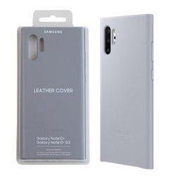 Etui skórzane na telefon Samsung Galaxy Note 10 Plus Leather Cover - szare