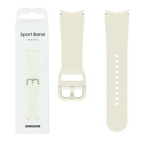 Silicone strap for Samsung Galaxy Watch 4/ 4 Classic/ 5/ 5 Pro/ 6/ 6 Classic Sport Band One Click 20 mm S/M - Cream (Cream)