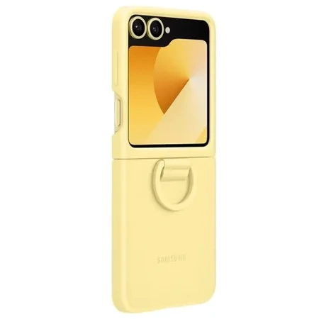 Samsung Galaxy Z Flip6 Silicone Phone Case with Ring - Yellow