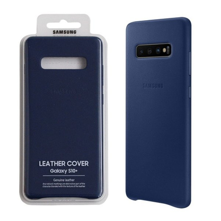 Samsung Galaxy S10 Plus Leather Cover phone case - navy blue (Blue Arctic)