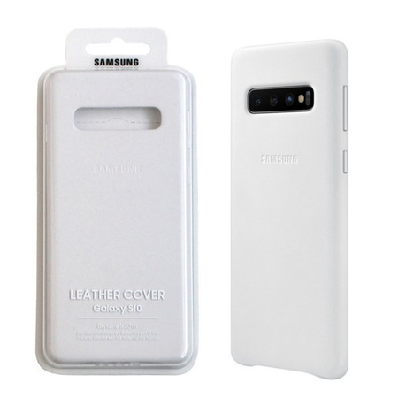 Samsung Galaxy S10 Leather Cover phone case - white