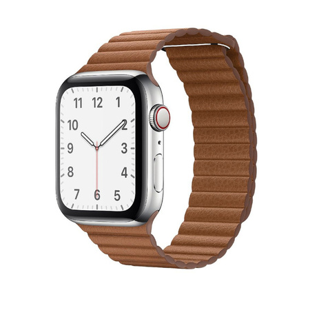 Apple Watch 1/ 2/ 3/ 4/ 5/ 6/ 7 Series 42/ 44/ 45mm Leather Loop strap size M MXAF2ZM/A - brown (Saddle Brown)