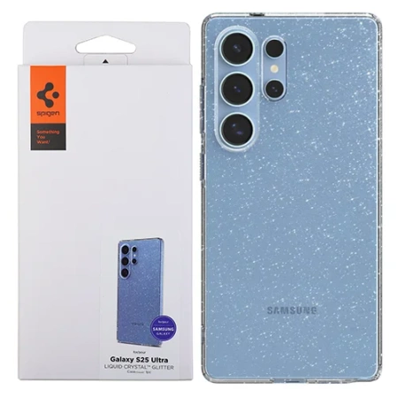 Silicone phone case for Samsung Galaxy S24 Ultra Spigen Liquid Crystal Glitter - transparent with glitter