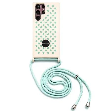 Samsung Galaxy S22 Ultra Lifestyle Cover Rocio Peralta phone case with lanyard - cream and green