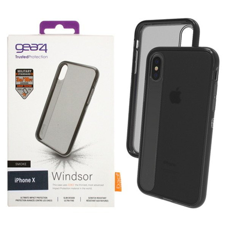 Apple iPhone X/ XS case GEAR4 Windsor IC8WDRSMK - smoked with black frame