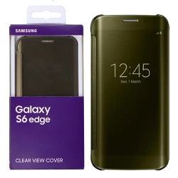 Etui na telefon Samsung Galaxy S6 edge Clear View Cover - złote