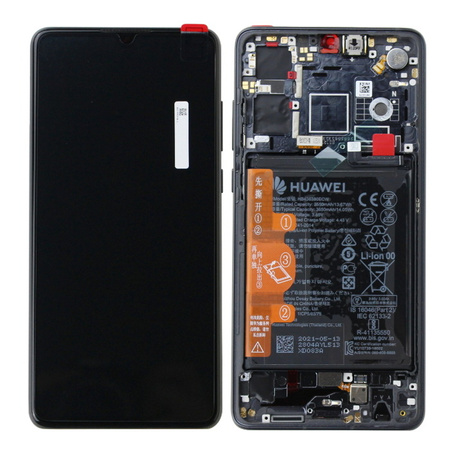 LCD display with frame and battery for Huawei P30 - black