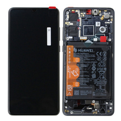 LCD display with frame and battery for Huawei P30 - black