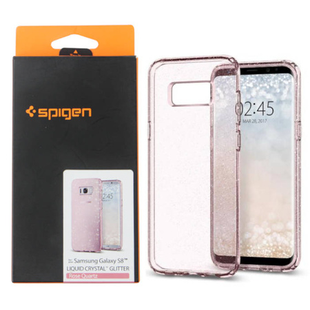 Samsung Galaxy S8 silicone case Spigen Liquid Crystal Glitter 565CS21615 - pink (Rose Quartz)