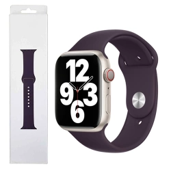 Silikonowy pasek Apple Watch 42/ 44/ 45/ 49 Ultra/ Ultra 2 Sport Band - ciemnofioletowy (Elderberry)