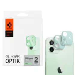 Szkło hartowane na aparat Spigen Glas.TR Optik do Apple iPhone 12 - zielone 2szt