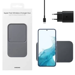 Samsung Super Fast Wireless Inductive Charger Duo + network charger - gray